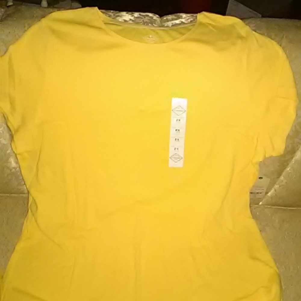 New Yellow short sleeve 2X crew